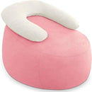 HABUTWAY Bean Bag Chair with U-Shaped Pillow for Adult and Kids Big BeanBag Chair with Filling Ultra Soft Teddy Fleece Couch Chair with Washable Cover for Living Room Bedroom Office, Beige-Light Pink by CozyNest Decor