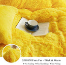 XeGe Luxury Faux Fur Throw, Yellow Soft 50x60 Fluffy Bed Blanket, Cozy Shaggy Plush Decorative Couch Throw, Cute Furry Fuzzy Lap Blanket for Kids Women Men Teen Girls Yellow by CozyNest Decor
