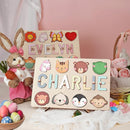 Personalized Name Puzzle for Kids, Personalized Baby Gifts Name Puzzles for Toddlers 1-3 with Pegs Engraved Text Greetings on Back, 1st Birthday Christmas Easter Gifts for Boys&Girls, Montessor Toys by TinyTreasures Baby Boutique