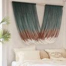 Macrame Wall Hanging Dip-Dye Green Boho Wall Decor Chic Fiber Yarn Wall Art Craftsmanship Bedroom Livingroom Nursery Apartment Home Decor 57" W x 35" L by CozyNest Decor