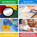 hahaland Baby Books 0-6 Months - 2 PCS Sensory Montessori Toys for Babies 0-6 Months with Crinkle Squeaky Sounds, Mirrors, Teethers - Soft Cloth Tummy Time Book Newborn Infant Toys by TinyTreasures Baby Boutique
