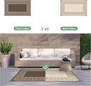 GENIMO Outdoor Rug Waterproof for Patio Decor, 3'x5' Foldable Reversible Plastic Straw Carpet for Porch, Outside Area Mat for Entryway, Rv, Deck, Picnic, Camper, Balcony, Beach, Coffee & Beige by CozyNest Decor
