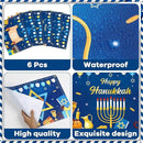 Hanukkah Placemats Set of 6 Festival of Lights Table Mats Plastic Passover Recyclable Place Mats Washable Holiday Table Decoration for Indoor Outdoor Hanukkah Party Kitchen Dining by CozyNest Decor