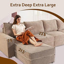 HOOOWOOO Modular Sectional Sofa Couch,Matching Free Combination Cloud Couch Right Arm Chair(Camel Corduroy) by CozyNest Decor