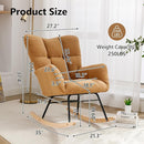 NIOIIKIT Nursery Rocking Chair Teddy Upholstered Glider Rocker Rocking Accent Chair Padded Seat with High Backrest Armchair Comfy Side Chair for Living Room Bedroom Offices (Kahaki Teddy) by TinyTreasures Baby Boutique