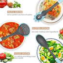 Kitchen Cooking Utensils Set, Non-Stick Spatula Set with Rotating Stand, 6 PCS Silicone Utensils Set for Cooking, 400°F Heat Resistant, Kitchen Gadgets with Nylon Handle & Stable Holder, Grey Blue by CozyNest Decor
