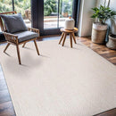 CAMILSON Easy Jute Rug 4x6, Indoor Outdoor Off-White Color Fiber Area Rugs for Living Room Patio and Kitchen Rug Herringbone Seagrass Woven Design Easy-Cleaning Washable Outside Carpet Alfombras 4 x 6 by CozyNest Decor