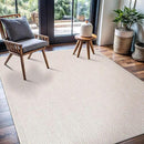 CAMILSON Easy Jute Rug 9x12, Indoor Outdoor Off-White Color Fiber Area Rugs for Living Room and Patio Rug Herringbone Seagrass Boho Woven Design Easy-Cleaning Washable Outside Carpet Alfombras 9 x 12 by CozyNest Decor