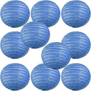WYZworks Round Paper Lanterns 10 Pack (Flat Blue, 10") - Hanging Paper Lanterns Lamp for Wedding, Birthday, Party and Home Decorations with 8", 10", 12", 16" Option by GreenHaven Gardens