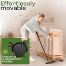 Laundry Sorter with 4 Sections beige, Hamper with Removable Cotton Bags & Wheels – Perfect Laundry Organizer - Eco-Friendly Rolling Laundry Basket – Durable Bamboo and Stylish Design by CozyNest Decor