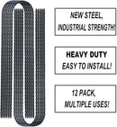 DTANX 12 Pack 12 Inch Rebar Stakes Heavy Duty Trampoline Anchors, Garden Stakes Tent Stakes Steel Ground Anchors, Black by CozyNest Decor