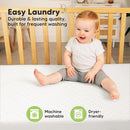 Waterproof Crib Mattress Protector Cover Fitted - 2-Pack Quiet Baby Crib Mattress Pad Sheets, 52" x 28" Soft Quilted Cotton Baby Sheet, Machine Washable, Easy Fit, Durable(Soft White/Mavy) by TinyTreasures Baby Boutique