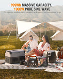 GRECELL 999Wh Solar Generator 1000W, Portable Power Station with 60W USB-C PD Output, 110V Pure Sine Wave AC Outlet Backup Lithium Battery for Outdoors Camping Travel Hunting Home (Peak 2000W) by TinyTreasures Baby Boutique