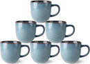 AmorArc 12oz Coffee Mugs, Ceramic Coffee Mugs set of 6 for Man, Woman, Dad, Mom, Modern Coffee Mugs with handle for Latte/Cappuccino/Milk/Cocoa. Dishwasher&Microwave Safe, Ocean Blue by CozyNest Decor