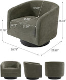 Swivel Barrel Accent Chair, Modern Round Chenille Fabric Arm Chair for Living Room, Bedroom, Comfy Club Reading Chairs for Adults（Chenille Fabric, Tan, Set of 4 by CozyNest Decor