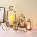9" Wide Modern Farmhouse Metal Hurricane Candle Holder with Handmade Sturdy Glass Sleeve in Antique Brass for Pillar Candle & Plants, Hurricane Lantern, Industrial, Minimalistic (1, Brass, 9"x14") by CozyNest Decor
