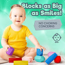 Wooden Stacking Blocks – Montessori Toys for 1 2 3 4 5 6 Year Old Toddlers and Kids, No Choking Hazard – Building Rocks Stones Games, for Girls and Boys by TinyTreasures Baby Boutique