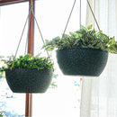 13 Inch 2 Pack Large Hanging Planters for Indoor Outdoor Plants, Plastic Hanging Basket Pots for House Plants Flowers, Black Speckles by CozyNest Decor
