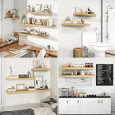 RICHFOCUS 31.5Inch Floating Shelves for Wall 2 Pack Shelves for Bedroom|Kitchen|Bathroom Wall Mounted Rustic Wood Floating Shelf with Invisible Brackets for Books|Storage|Decor, Oak by CozyNest Decor