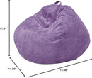 3.5FT Bean Bag Chairs Teardrop Bean Bag Chair for Adults Beanbag Chair with Memory Foam Filled Machine Washable Cover for Living Room, Bedroom (Large,Purple) by TinyTreasures Baby Boutique