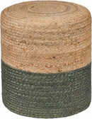 REDEARTH · Cylindrical Pouf Foot Stool Ottoman - Jute Braided Pouffe Poof Accent Sitting Footrest for The Living Room, Bedroom, Nursery, Patio, Lounge - Set of 2 (14.5”x14.5”x16”; Natural Olive) by CozyNest Decor