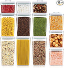12 Pcs Pop Food Storage Containers Airtight Food Storage Containers Set with Lids Kitchen Pantry Organization and Storage, 3.4Qt, 2.8Qt, 2.1Qt, 1.2Qt by TinyTreasures Baby Boutique