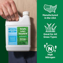 Maximum Green & Growth- High Nitrogen 28-0-0 NPK- Lawn Food Quality Liquid Fertilizer- Spring & Summer- Any Grass Type- Simple Lawn Solutions - Concentrated Quick & Slow Release Blend (1 Quart) by GreenHaven Gardens