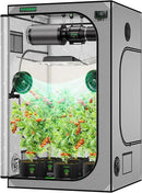 VIVOSUN G448 48"x48"x80" Grow Tent, 4x4 FT Advanced Gray Grow Tent with 22mm Thickened Poles, Observation Window and Floor Tray for Hydroponic Plants for VS4000/VSF4300 by GreenHaven Gardens