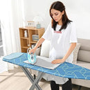 APEXCHASER Ironing Board with Silicon Iron Rest, Heavy-Duty Legs and Heat Resistant Cover, 13x53 inch, Blue by CozyNest Decor