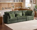 Oversized Modular Sofa, Extra Deep Cloud Corduroy Sectional Couch with Ottoman Chaise, Fluffy Chenille 3 Seater Sofa for Living Room, Villa (Basic 3 Seater, Corduroy Green) by CozyNest Decor