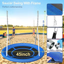 Heavy Duty 500lbs Saucer Swing Set - Outdoor Metal Frame Playground Equipment for Backyard, Includes 45'' Tree Swing & Adjustable Steel Stand - Kids/Toddlers Age 3-12 by TinyTreasures Baby Boutique