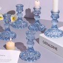 12PCS Blue Candlestick Holders Set- 4" H Taper Candle Holders, Glass Candle Holders Bulk for Wedding, Party, Home Table Centerpieces, Festival Gifts & Windowsill Decor by CozyNest Decor