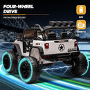 24V 9Ah Ride on Toy for Big Kids, 4WD 2 Seater Ride on Car Truck with Remote Control, 4x200W Motor - White by TinyTreasures Baby Boutique