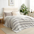 Snuggle Sac Twin Size Bedding Blankets Luxurious Microfiber, Reversible Super Soft Warm Cozy Blankets Fuzzy Plush Blanket for Bed,Couch,Sofa,Living Room, Grey Stripe,60x80 inches by TinyTreasures Baby Boutique