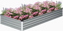 2PCS 8x4x1FT Galvanized Raised Garden Bed Kit,Vegetable Boxes-Rectangle Metal Flower Box,Large Planter Raised Beds Outdoor Garden for Planting,Fruit,Herb-Sliver by GreenHaven Gardens