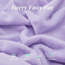 Hobestluk 3 in 1 Bean Bag Chair Giant Bean Bag Chairs for Adults with Plush Faux Fur Cover Convertible Bean Bag Floor Cushion with Machine Washable Cover for Living Room (Plush Purple) by CozyNest Decor