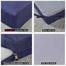 18.5 x 16 Inch Outdoor Chair Cushions for Patio Furniture, UV Resistant Non Slip Waterproof Replacement Patio Seat Cushion with Ties Set of 2, Navy Blue by GreenHaven Gardens
