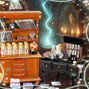 Rileryan 54 Pcs 1:12 Scale Magic Witchy House Kit Miniature Furnitures Accessories Mini Wooden Bookshelf Bookcase 30 Mini Books Desk Chair Halloween Decoration by CozyNest Decor