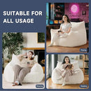 Oversized Bean Bag Chair for Adults, Giant Comfy Plush Boneless Bean Bag Couch with Filler for Kids - Reading Chair for Living Room, Bedroom & Dorm, Single Accent Chair Floor Lounger, Beige by CozyNest Decor