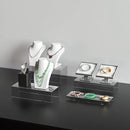 Clear Riser Display Shelf 3pcs, Desktop Rectangular Acrylic Display Shelves Storage Organizer, Acrylic Stands for Funko Pop Figure, Bags, Shoes, Spice Jars, Skincare, Cosmetics - 12-2'', 3'', by CozyNest Decor