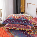 ABREEZE Bohemian Duvet Cover Set Colorful Orange Boho Retro Bedding Set Damask Paisley Cotton Duvet Cover Tribal Reversible Bedding Exotic Style Comforter Cover 3-Piece Twin by CozyNest Decor