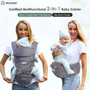 FRUITEAM Baby Carrier Newborn to Toddler, Safety-Certified Baby Waist Stool, Ergonomic 6-in-1 Baby Carrier with Head Support, Adjustable & Removable Baby Holder for All Seasons, Dark Grey by TinyTreasures Baby Boutique