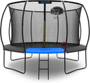 SereneLife 8FT 10FT 12FT 14FT Outdoor Trampoline for Kids - Recreational Backyard Trampoline with Curved Safety Poles and Net Enclosure- ASTM Approval for Kids Adults by TinyTreasures Baby Boutique