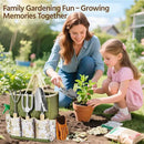 LASZOLA 9 Pcs Garden Tools Set with Tote Bag and Hand Trowel Rake Shovel, Heavy Duty Stainless Steel Gardening Kit for Outdoor Plant, Standable Portable Handbag Organizer, Ideal for Women Mom, Green by GreenHaven Gardens