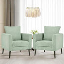 Barrel Accent Chair Set of 2 with Back Pillow, Large Teddy Upholstered Armchair with Solid Wood Legs Modern Reading Chairs for Living Room Bedroom by CozyNest Decor