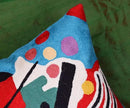 Kandinsky Modern Pillow Cover - Blue Painting | Abstract Throw Pillows | Modern Chair Cushion| Contemporary Accent Pillows | Mid Century Chair Cushions | Handmade Wool Size 18x18 by CozyNest Decor