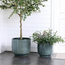 LuxenHome 12" Dia Large Ceramic Pots for Plants, Modern Green Glazed Planters for Outdoor Plants, Round Indoor Flower Pots with Drainage Hole and Rubber Plug for Home Garden Patio by CozyNest Decor