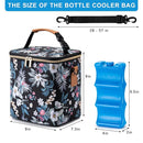 Breastmilk Cooler Bag with Ice Pack Fits 6 Baby Bottles Up to 9 Ounce, Baby Bottle Bag with Shoulder Strap for Nursing Mom Daycare, Floral by TinyTreasures Baby Boutique