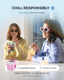 EUHOMY Countertop Ice Maker Machine with Handle, 26lbs in 24Hrs, 9 Ice Cubes Ready in 6 Mins, Auto-Cleaning Portable Ice Maker with Basket and Scoop, for Home/Kitchen/Camping/RV. (Pink) by CozyNest Decor