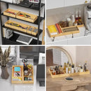 Bamboo Drawer Organizer – Set of 2 Stackable Storage Boxes, Silverware Tray & Small Gadget Holder for Kitchen Drawers, 9" x 3" x 2" (Outer), 8.3" x 2.3" x 1.77" (Inner) by CozyNest Decor